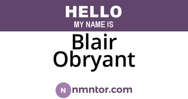 Blair Obryant