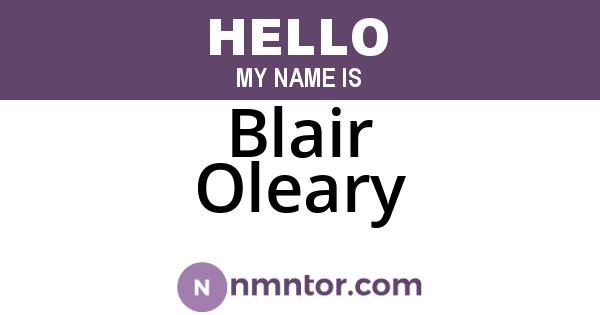 Blair Oleary
