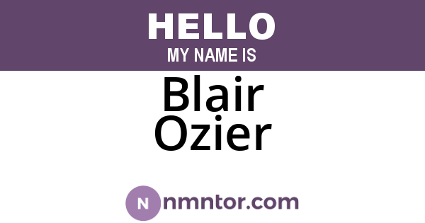 Blair Ozier