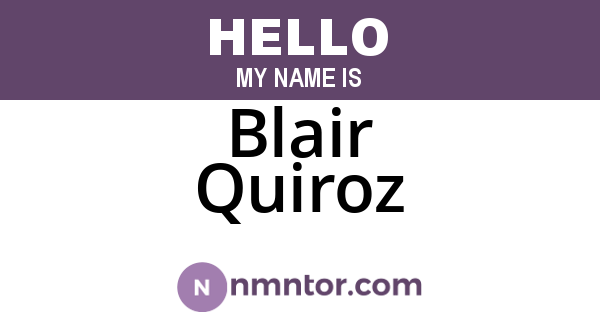 Blair Quiroz