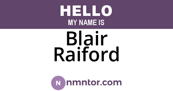 Blair Raiford