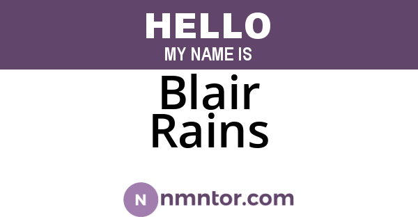 Blair Rains