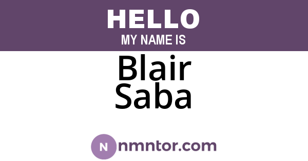 Blair Saba