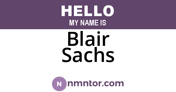 Blair Sachs