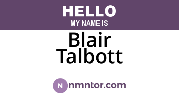 Blair Talbott