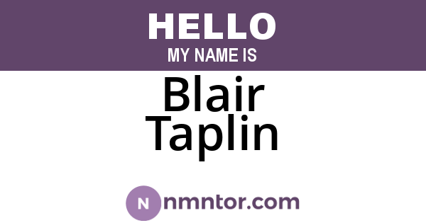Blair Taplin