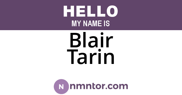 Blair Tarin