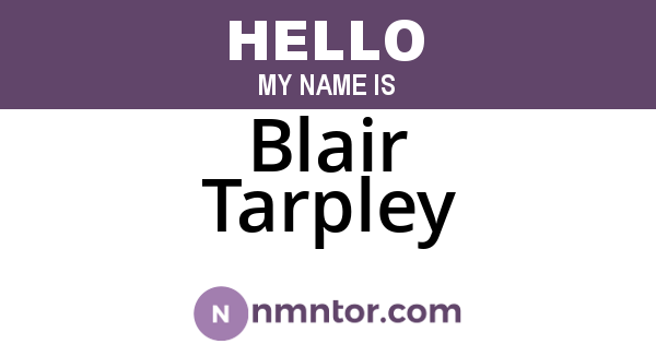 Blair Tarpley