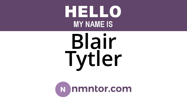 Blair Tytler