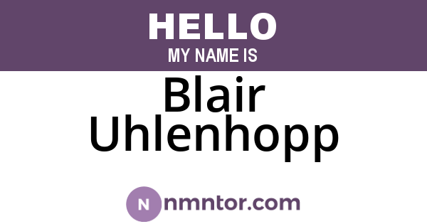 Blair Uhlenhopp