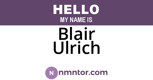 Blair Ulrich