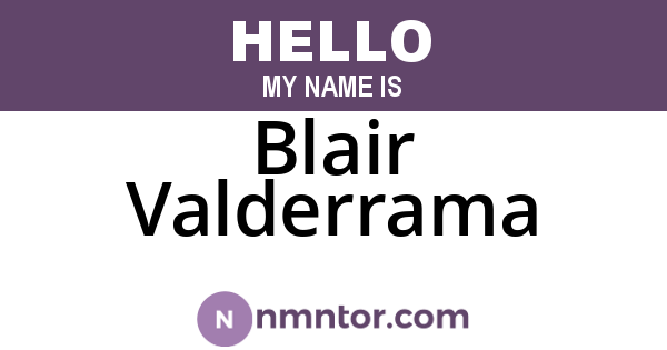 Blair Valderrama