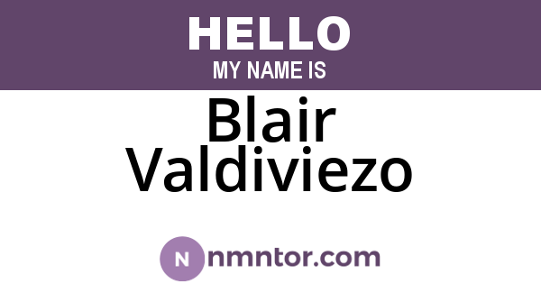 Blair Valdiviezo