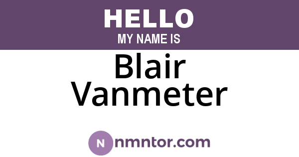 Blair Vanmeter