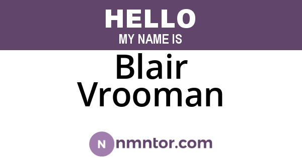 Blair Vrooman