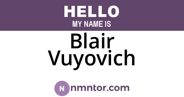 Blair Vuyovich