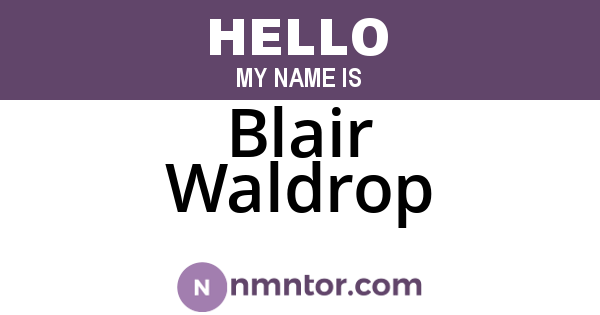 Blair Waldrop