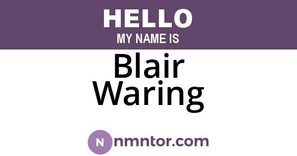 Blair Waring