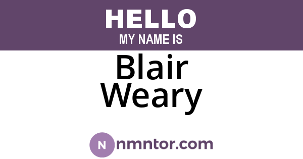 Blair Weary