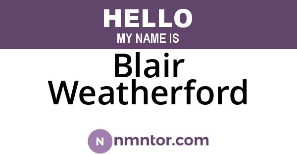 Blair Weatherford