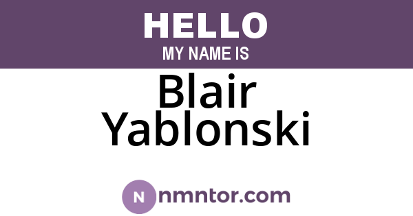 Blair Yablonski