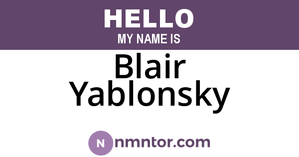 Blair Yablonsky