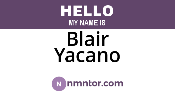 Blair Yacano