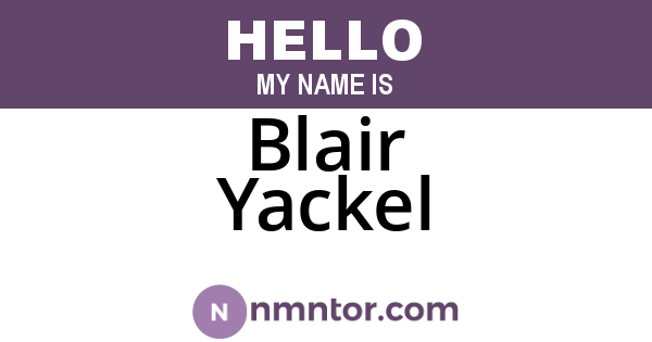 Blair Yackel
