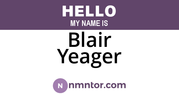 Blair Yeager