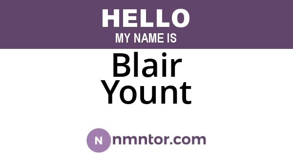 Blair Yount