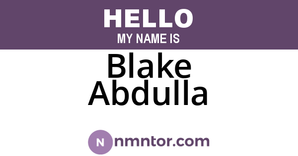 Blake Abdulla