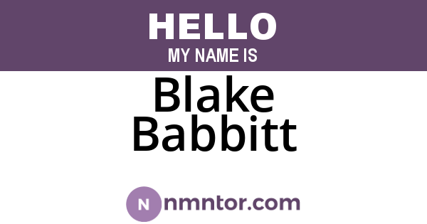 Blake Babbitt