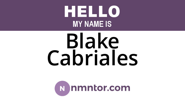 Blake Cabriales