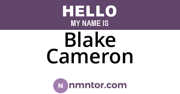 Blake Cameron
