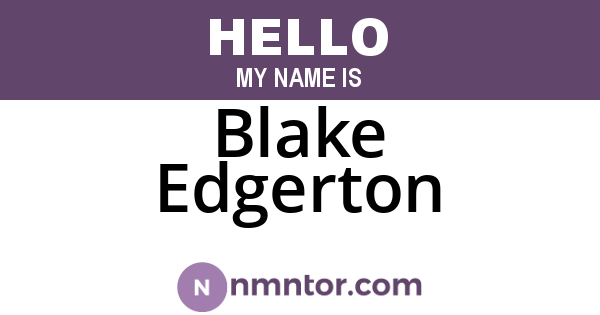 Blake Edgerton