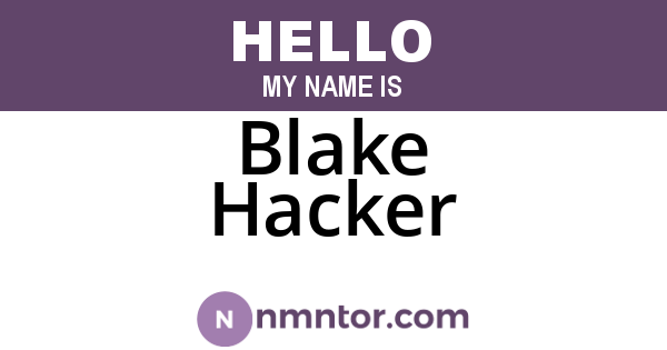 Blake Hacker