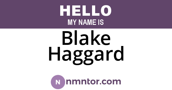 Blake Haggard