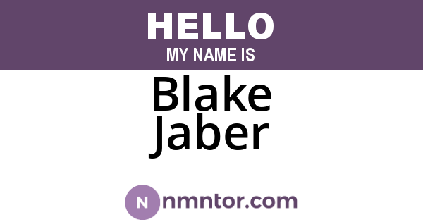 Blake Jaber