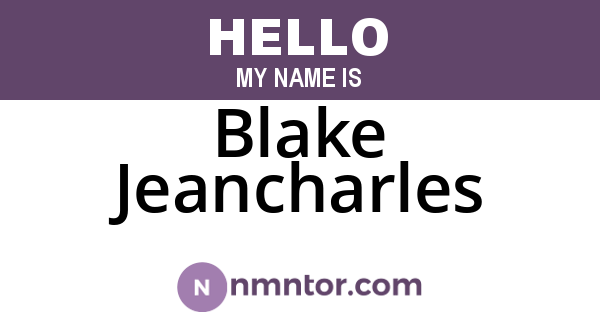 Blake Jeancharles