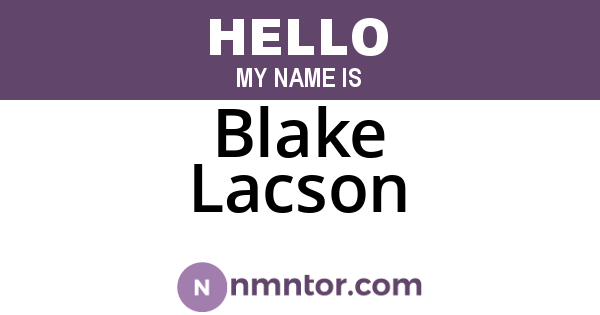Blake Lacson