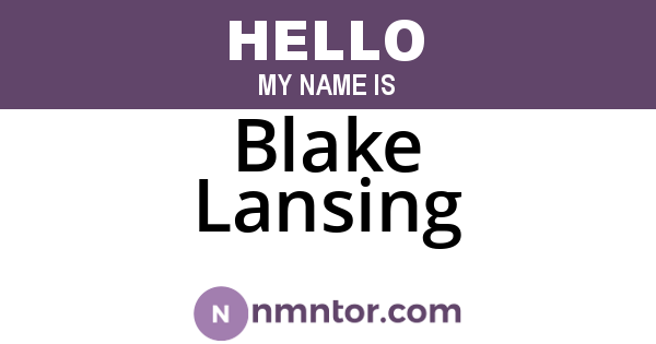 Blake Lansing