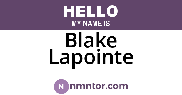 Blake Lapointe