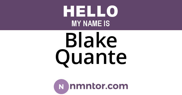 Blake Quante