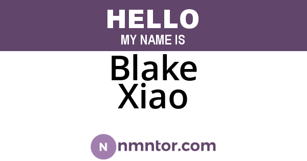 Blake Xiao
