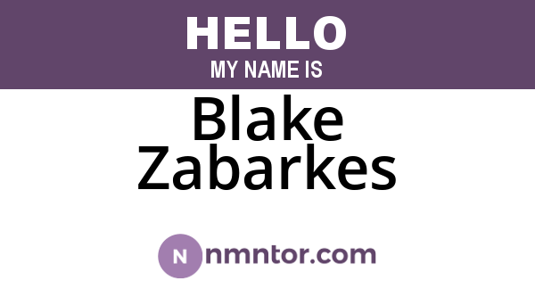 Blake Zabarkes
