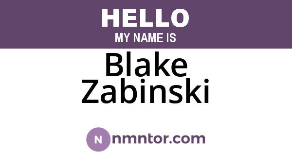 Blake Zabinski