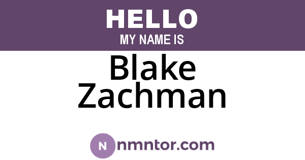 Blake Zachman