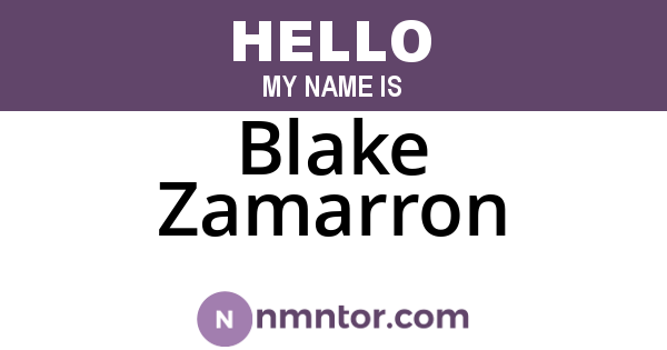 Blake Zamarron