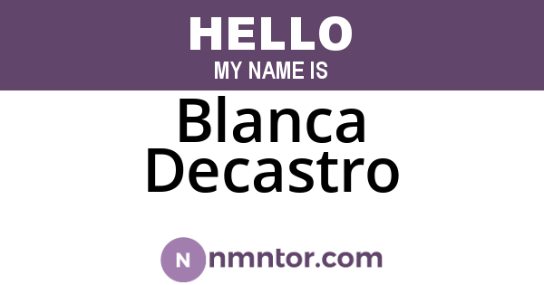 Blanca Decastro