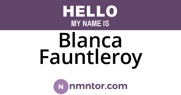 Blanca Fauntleroy